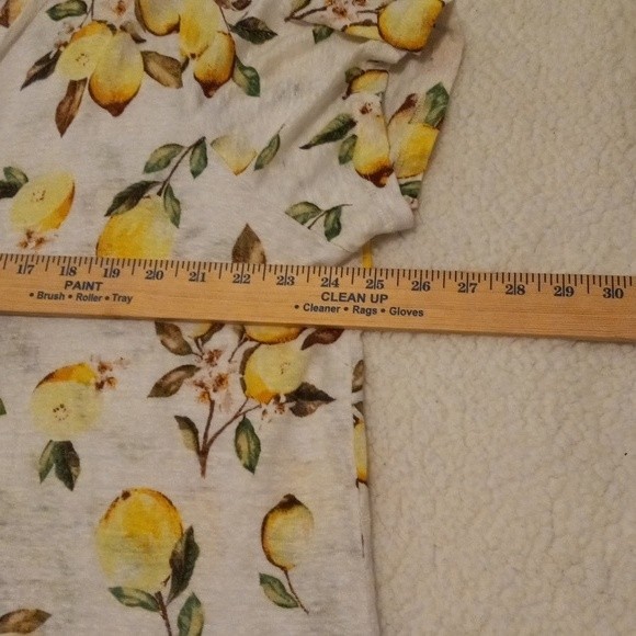 Cynthia Rowley Shirt 2X 100% Linen Lemon Print Back Buttons Blouse - Picture 6 of 6